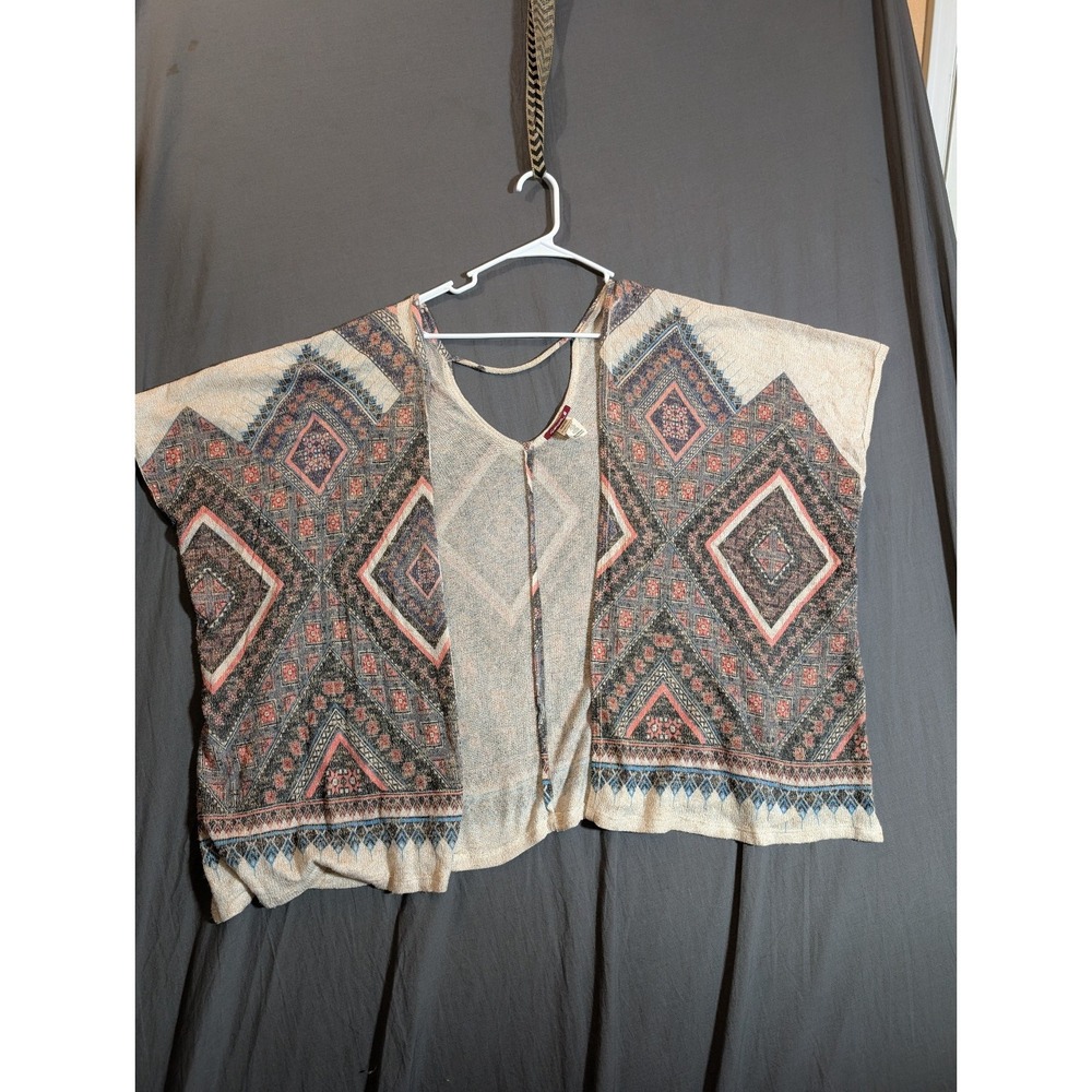 Silvergate Women's Short Sleeve Size‎ Medium Poncho-STyle MultiColor